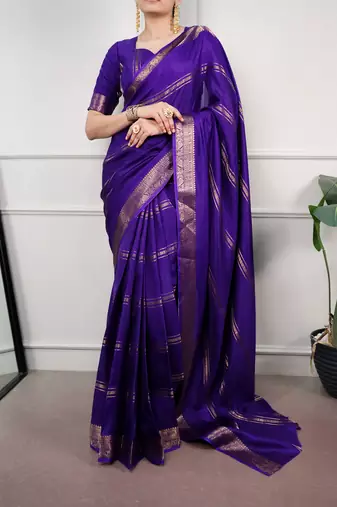 elegant dola silk blend saree with zari weaving and blouse