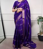 elegant dola silk blend saree with zari weaving and blouse
