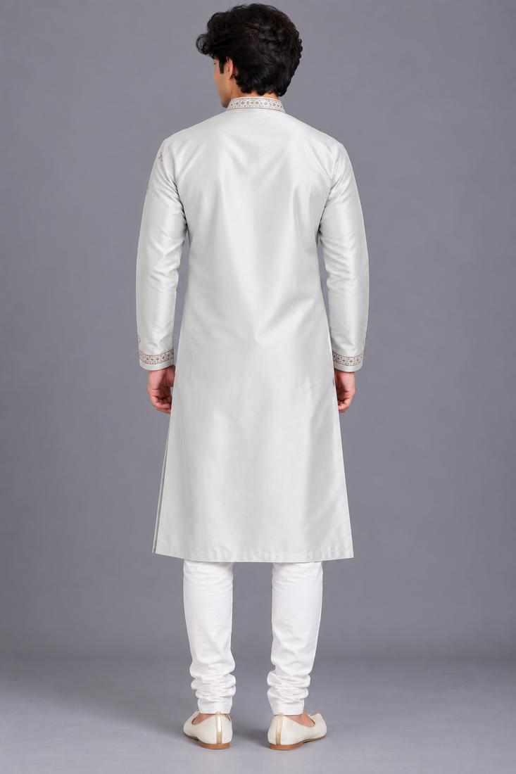 Classic cream embroidered kurta set