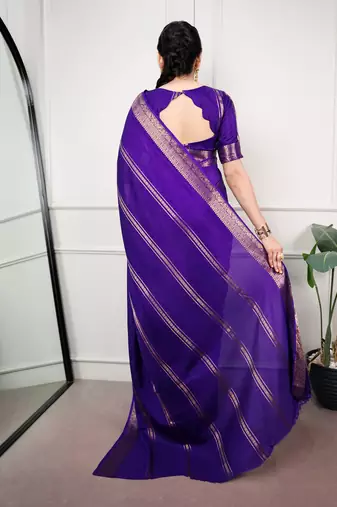 elegant dola silk blend saree with zari weaving and blouse