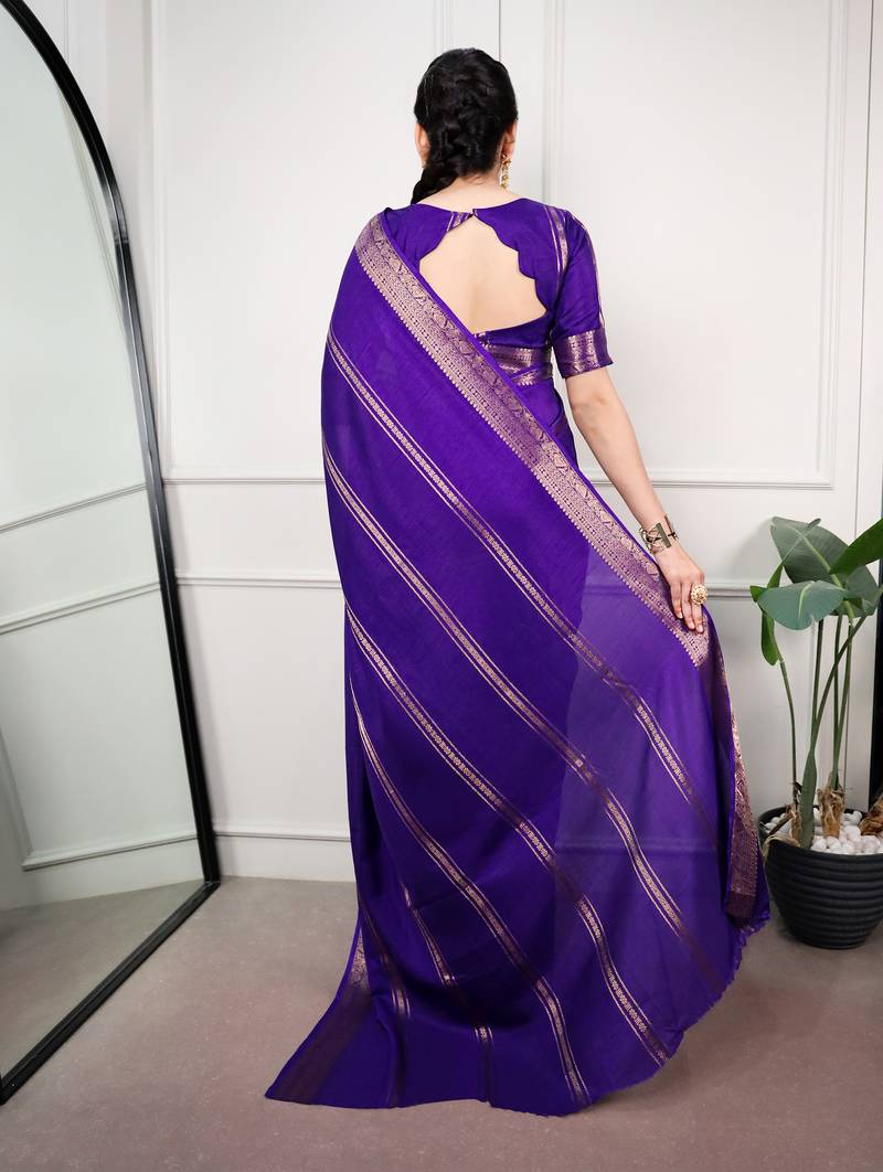elegant dola silk blend saree with zari weaving and blouse