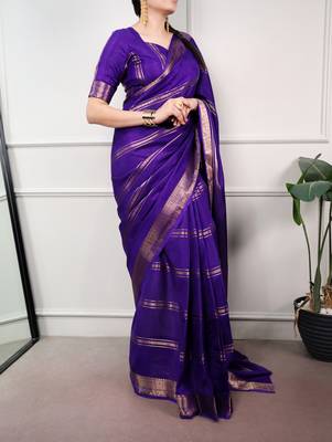 elegant dola silk blend saree with zari weaving and blouse 4