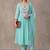 women floral embroidered empire thread work kurta with trousers & with dupatta