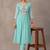 women floral embroidered empire thread work kurta with trousers & with dupatta