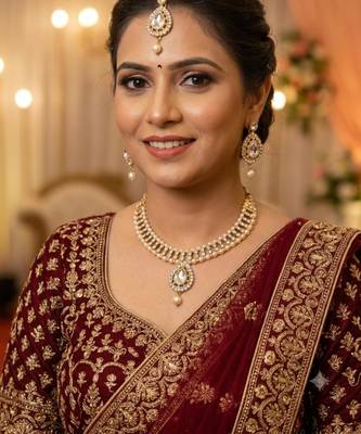 White Stone Necklace Earrings Maang Tikka Gold Plated 6