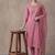 women ethnic motifs embroidered regular thread work kurta with trousers & with dupatta