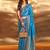 blue woven design zari satin banarasi saree