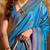 blue woven design zari satin banarasi saree
