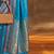 blue woven design zari satin banarasi saree