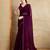 magenta embellished mirror work organza saree