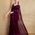 magenta embellished mirror work organza saree