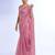 pink embellished mirror work organza saree
