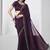burgundy embellished beads and stones organza saree