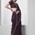 burgundy embellished beads and stones organza saree