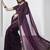 burgundy embellished beads and stones organza saree