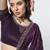 burgundy embellished beads and stones organza saree