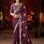 purple floral gotta patti silk blend designer saree