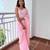 pink pink ethnic motifs sequinned poly georgette saree