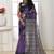 purple silk blend tussar saree with tassels