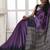 purple silk blend tussar saree with tassels