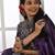 purple silk blend tussar saree with tassels