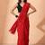 red floral designer saree