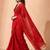 red floral designer saree