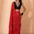 red floral designer saree