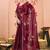 maroon embellished beads and stones pure chiffon saree