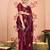 maroon embellished beads and stones pure chiffon saree