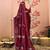 maroon embellished beads and stones pure chiffon saree