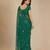 green embellished embroidered pure chiffon designer saree