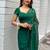 green embellished embroidered pure chiffon designer saree