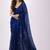 blue mirror work pure cotton handloom khadi saree