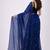 blue mirror work pure cotton handloom khadi saree