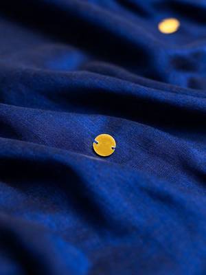 blue mirror work pure cotton handloom khadi saree 4