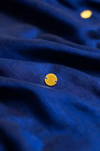 blue mirror work pure cotton handloom khadi saree