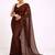 brown embellished mirror work pure cotton handloom khadi saree