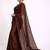 brown embellished mirror work pure cotton handloom khadi saree
