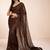 brown mirror work pure cotton handloom khadi saree