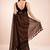 brown mirror work pure cotton handloom khadi saree