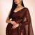brown mirror work pure cotton handloom khadi saree