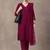 women regular thread work kurta with trousers & with dupatta