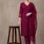 women regular thread work kurta with trousers & with dupatta