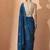 blue floral designer saree