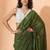 olive floral designer saree