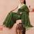 olive floral designer saree