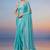 turquoise embroidered work silk unstitched blouse piece & sarees