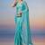 turquoise embroidered work silk unstitched blouse piece & sarees