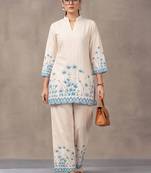 women floral printed regular kurta with trousers